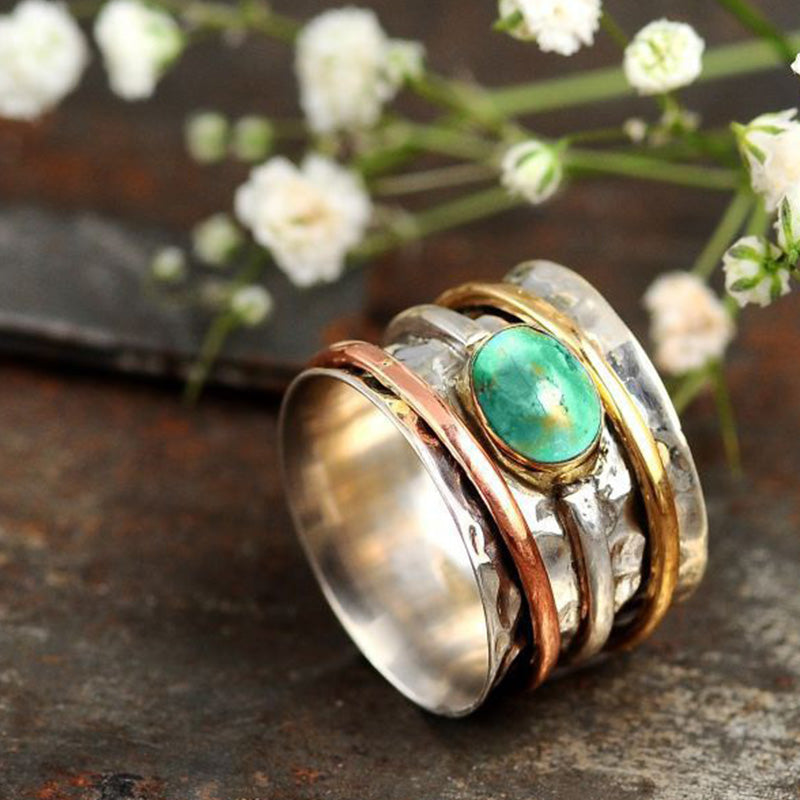 Anillo de la suerte con piedra lunar de Olivenorma