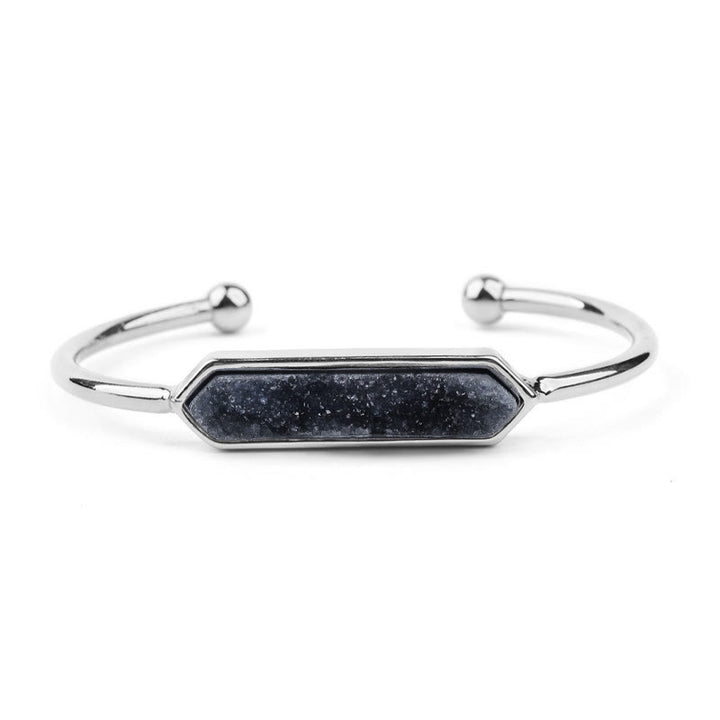 Pulsera de cobre y metal con cristales naturales de Olivenorma