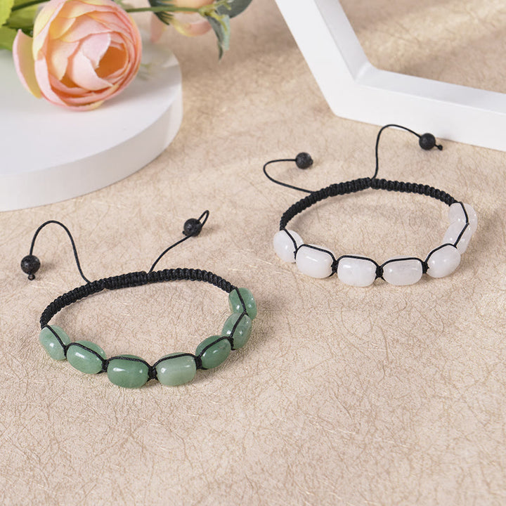 Pulsera trenzada con cuentas de piedras preciosas de cristal de 7 chakras para hombre de Olivenorma