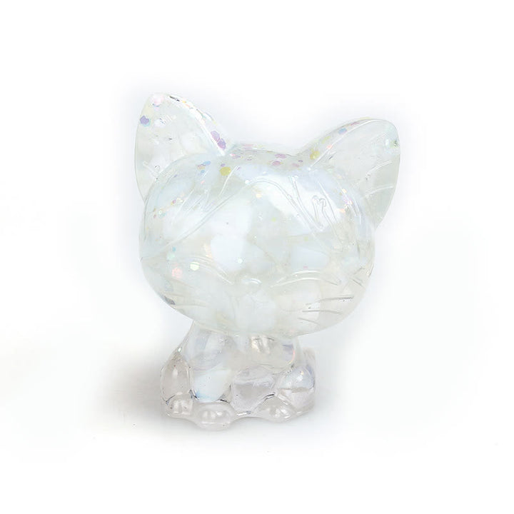 Adorno con piedras preciosas de gato de cristal natural de Olivenorma