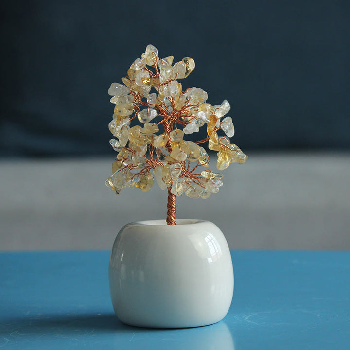 Árbol de Feng Shui con piedras preciosas de múltiples cristales de Olivenorma 