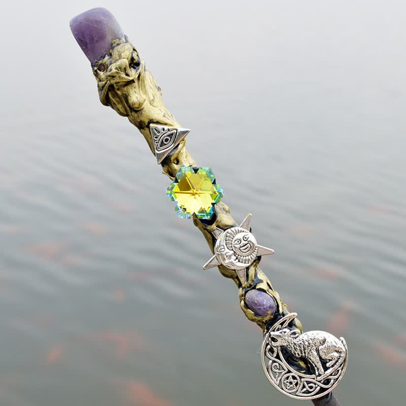 Varitas de cristal de hadas de la luna y el sol de Olivenorma