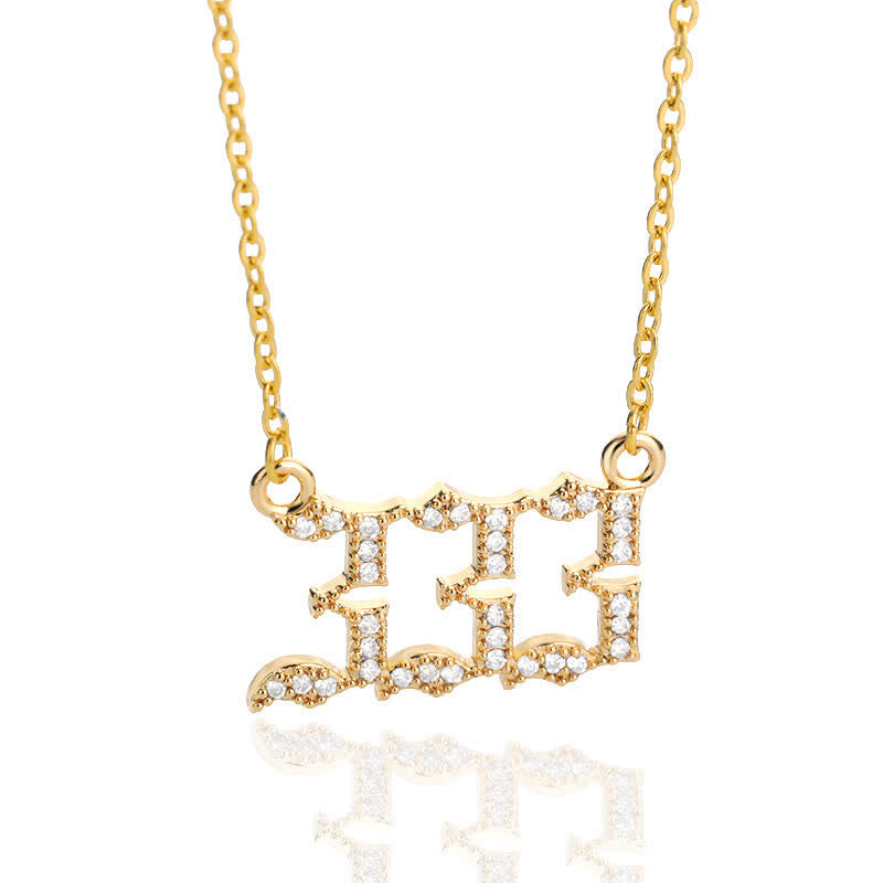Collar con número de ángel y circonita de Olivenorma