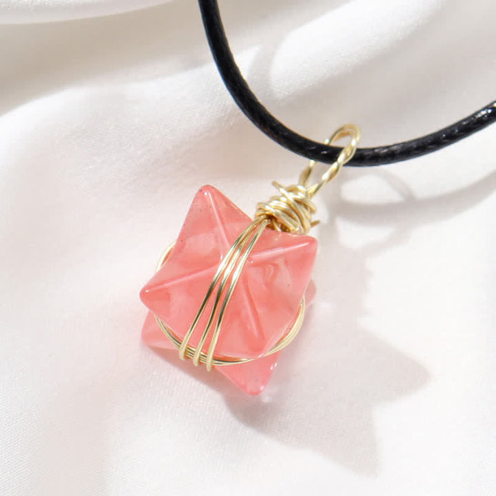 VEHÍCULO DE LUZ DIVINA - Collar Merkaba de Cristal 