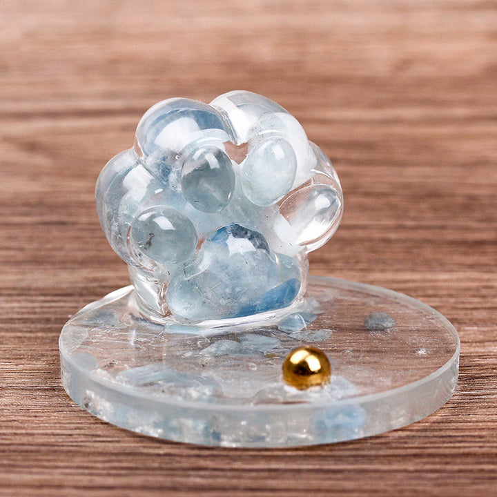 Soporte para teléfono móvil con forma de garra de gato de piedra natural epoxi de Olivenorma