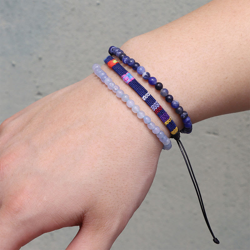 Conjunto de pulseras de cristal turquesa de Bohemia África de Olivenorma
