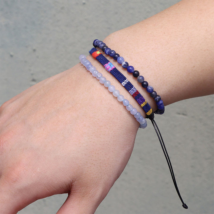 Conjunto de pulseras de cristal turquesa de Bohemia África de Olivenorma