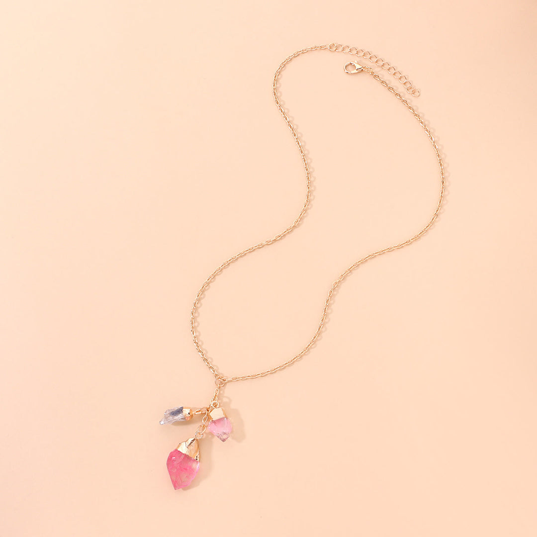 Collar con colgante de cristal colorido de Olivenorma 