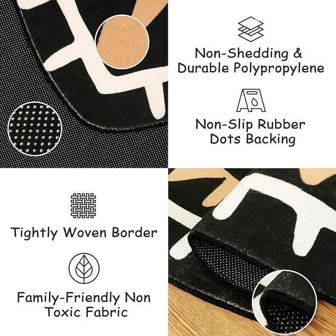 Alfombra antideslizante lavable para baño con diseño de ojo malvado negro de Olivenorma 