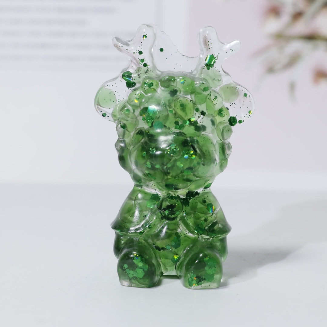 Adorno de alce de cristal natural de Olivenorma, decoración con piedras preciosas