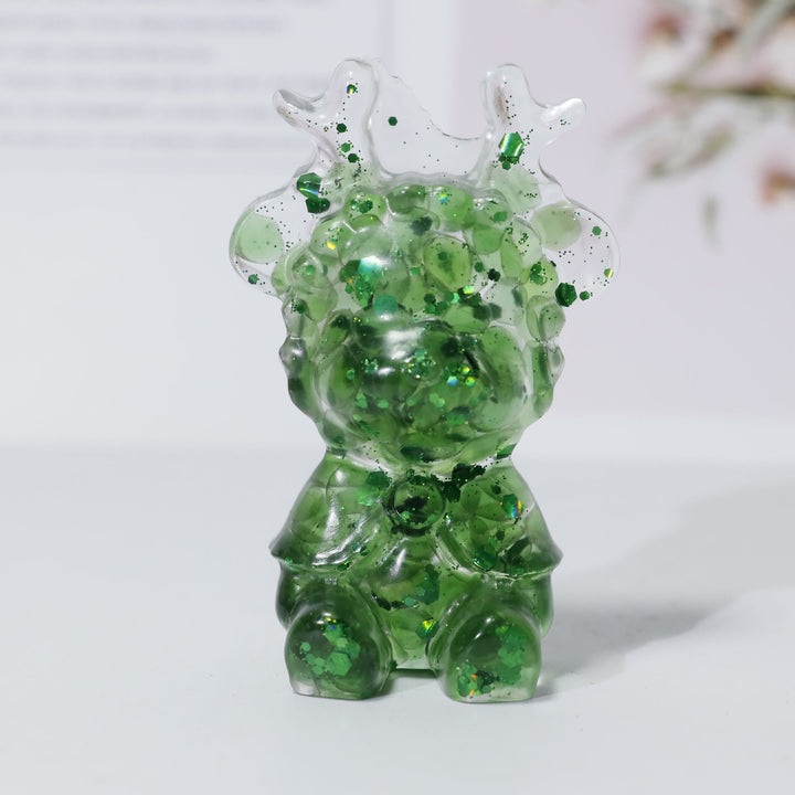 Adorno de alce de cristal natural de Olivenorma, decoración con piedras preciosas