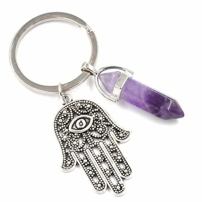 Llavero de cristal con la mano de Fátima inspiradora de Olivenorma