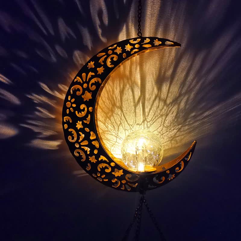Adornos de carillón de viento solar con forma de luna o sol de Olivenorma