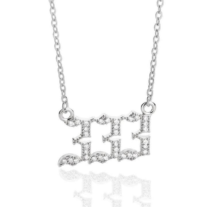 Collar con número de ángel y circonita de Olivenorma