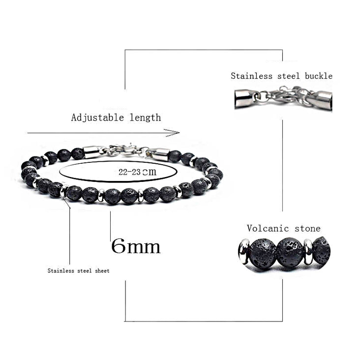 Pulsera de cuentas de ágata desgastada de Olivenorma