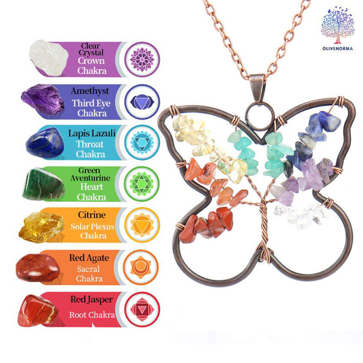 Collar curativo de mariposa con chakras