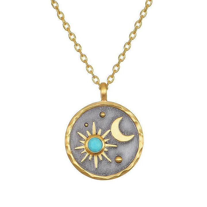 Collar con piedra natal de sol y luna "Día y noche" de Olivenorma