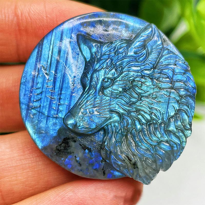 Adornos de piedra lunar con forma de labradorita natural de Olivenorma