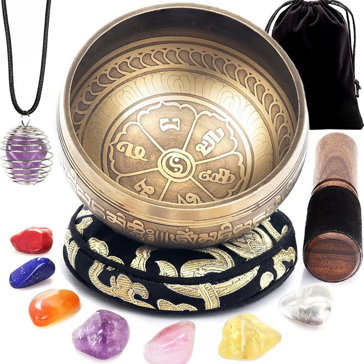 Juego de cristales naturales para la curación de chakras y yoga