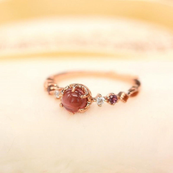 Anillo de compromiso de plata 925 con granate de Olivenorma