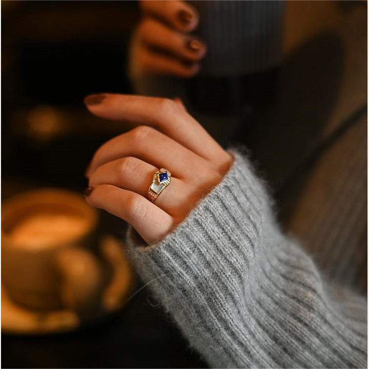 Anillo Olivenorma Rombo Lapislázuli
