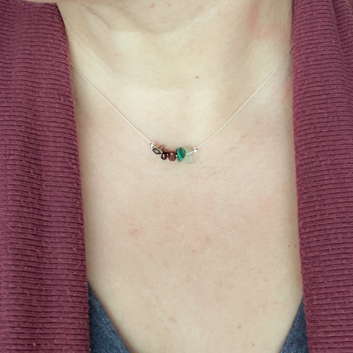Gargantilla con signo del zodiaco de piedra natural Olivenorma