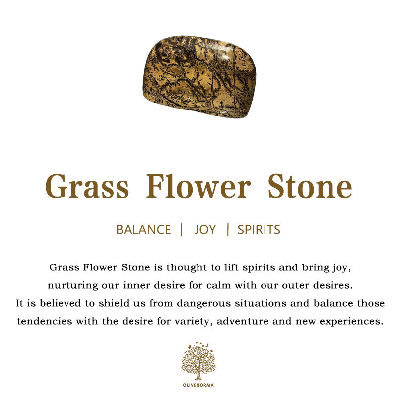 Adorno de piedra con forma de flor de hierba y búho de Olivenorma