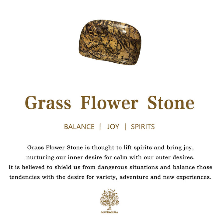 Adorno de piedra con forma de flor de hierba y búho de Olivenorma