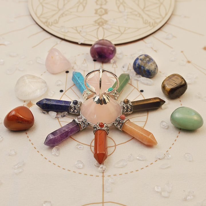 Decoración de chakras con cristales naturales de Olivenorma