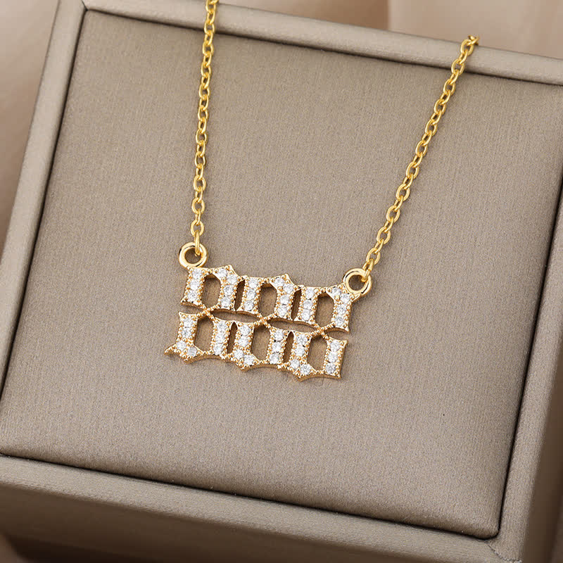 Collar con número de ángel y circonita de Olivenorma