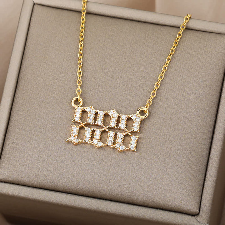 Collar con número de ángel y circonita de Olivenorma