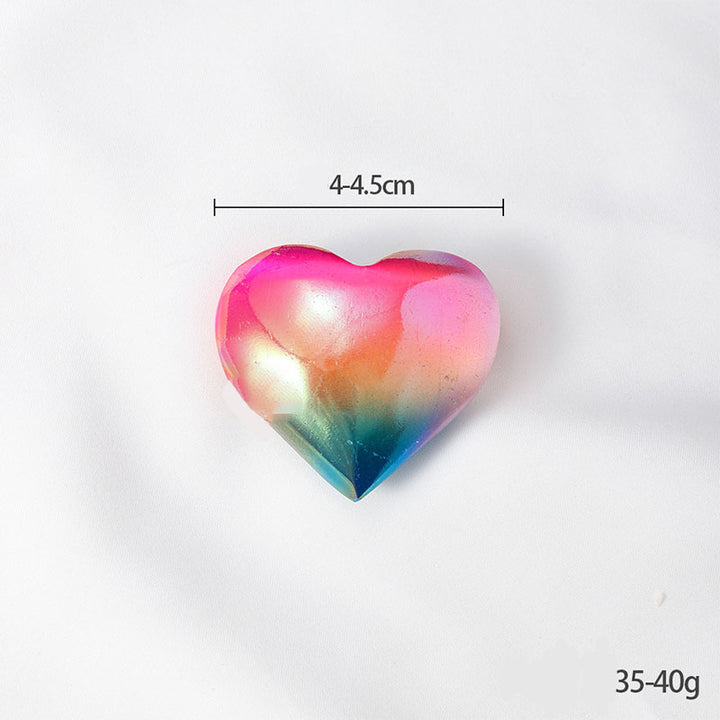 Corazones de cristal natural de fluorita.