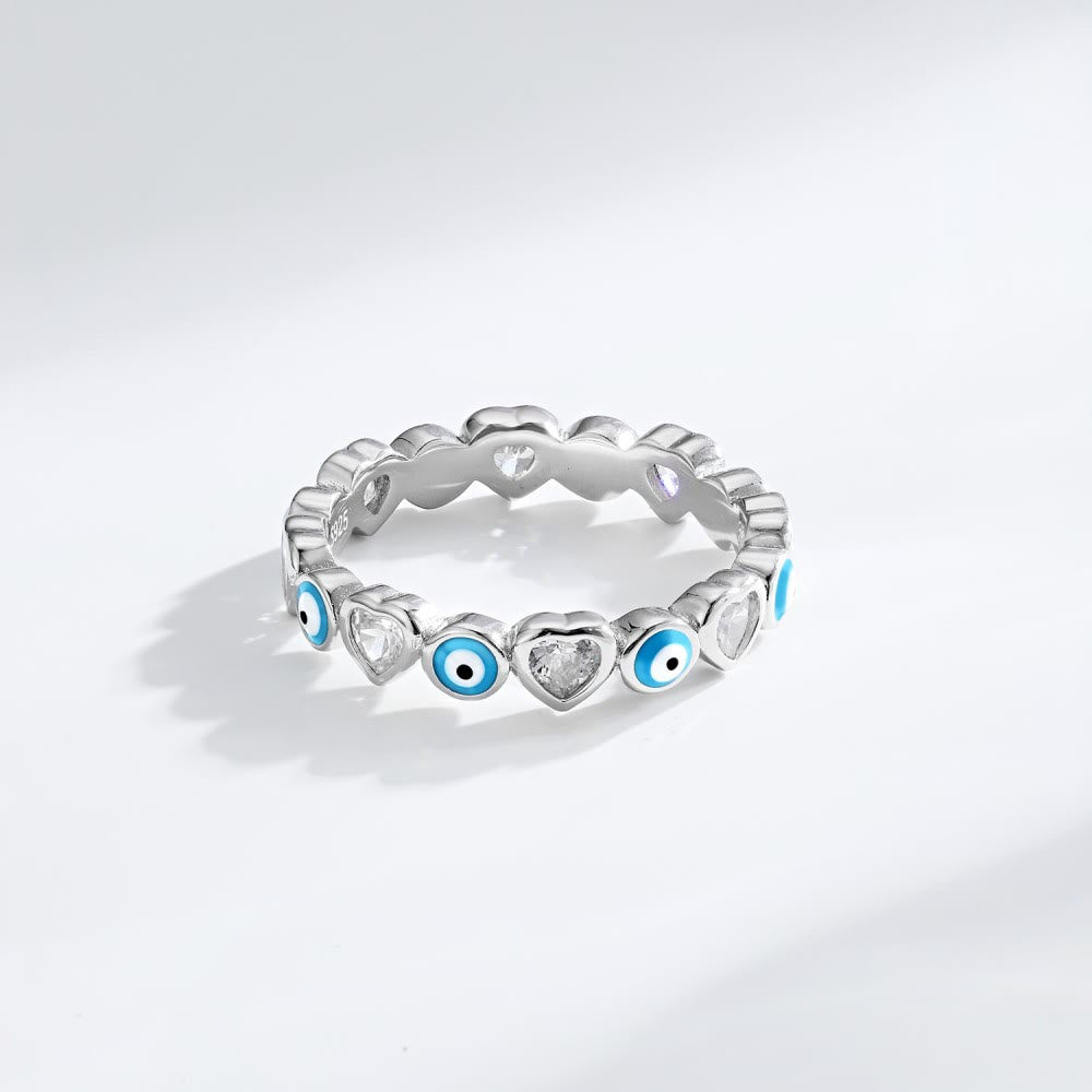 Anillo de plata de ley S925 con forma de corazón y circonita blanca de Olivenorma