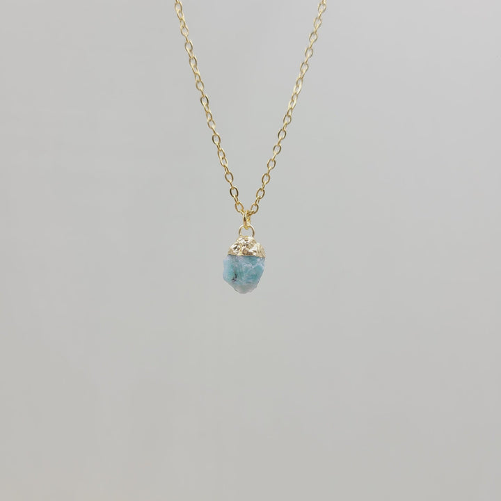 Collar de gemas de piedra cruda de cristal irregular de Olivenorma