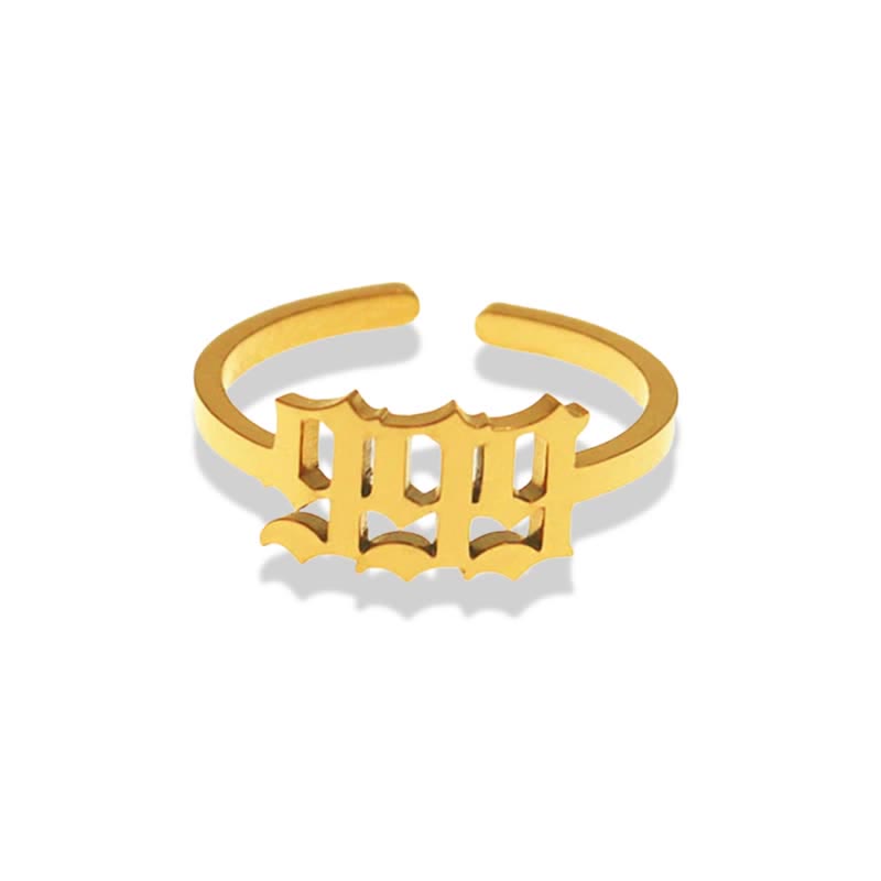Anillo de la suerte minimalista con número angelical