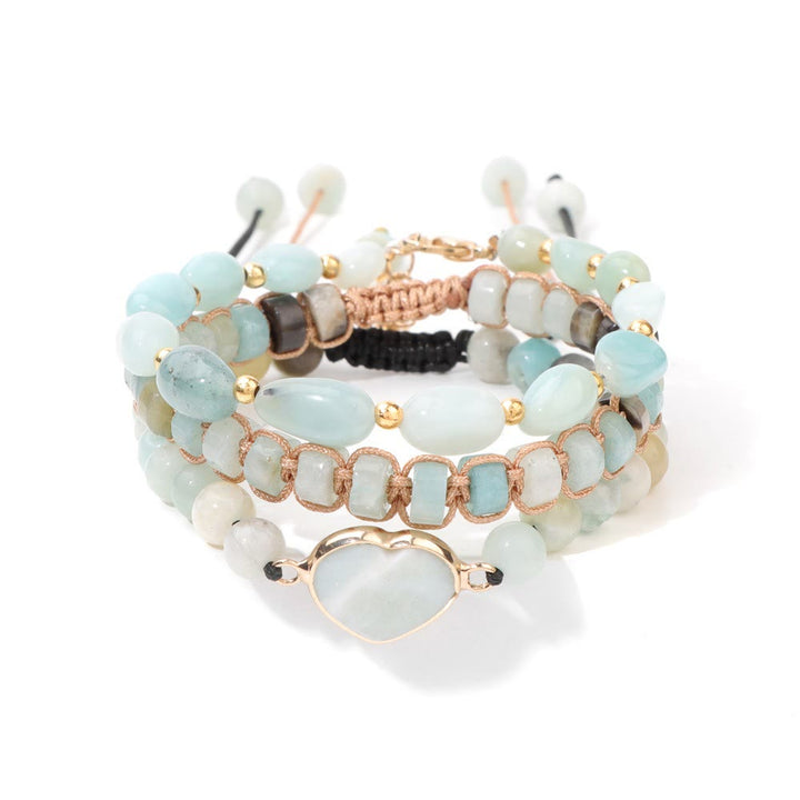 Pulsera con colgante en forma de corazón trenzado de cuerda hecha a mano de Olivenorma