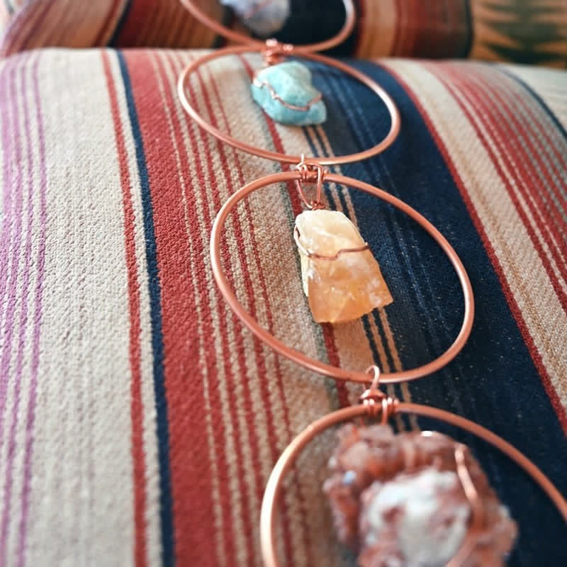 Decoración de pared con piedras preciosas de cristal crudo de Olivenorma Chakra