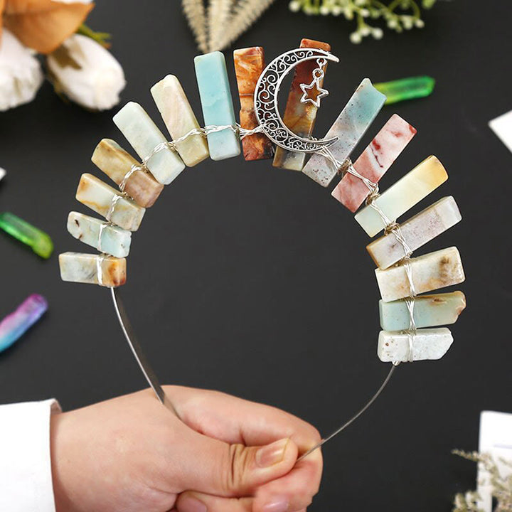 Corona de cristal con forma de estrella y luna tridimensional de Olivenorma