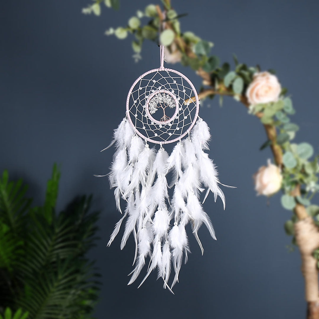 Atrapasueños de grava de sodalita azul con forma de árbol de la vida de Olivenorma