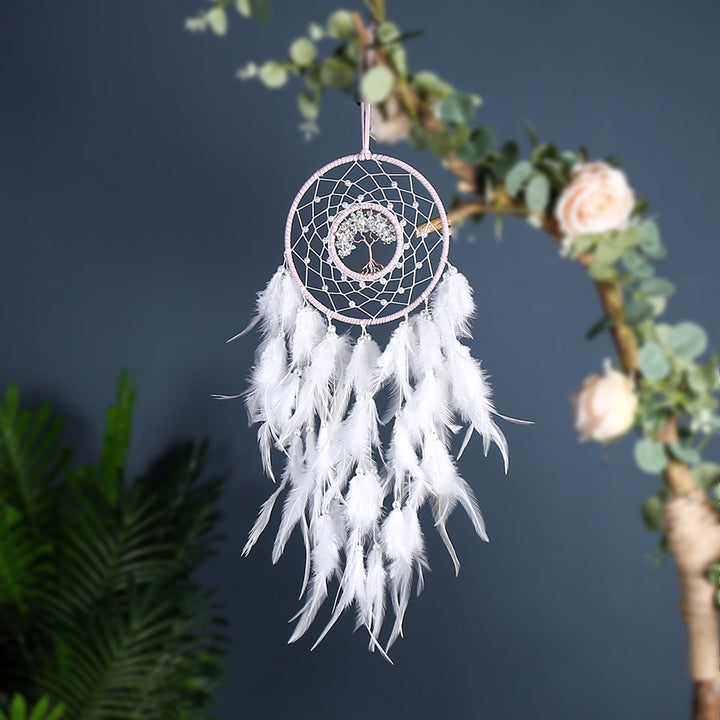 Atrapasueños de grava de sodalita azul con forma de árbol de la vida de Olivenorma