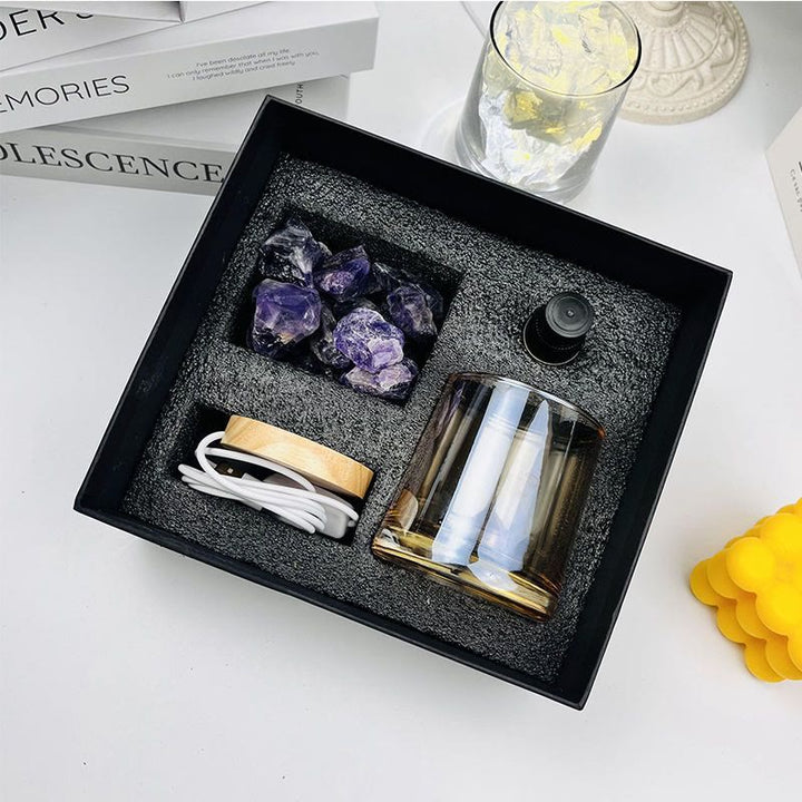 Lámpara de aromaterapia de cristal con difusor sin llama Olivenorma en caja de regalo