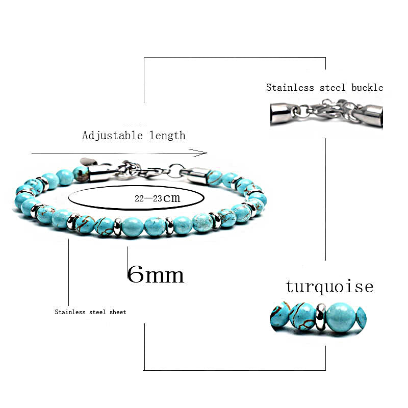 Pulsera de cuentas de ágata desgastada de Olivenorma