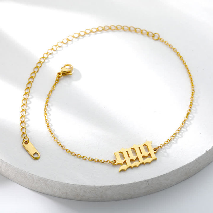 Pulsera de tobillo espiritual con números de ángel