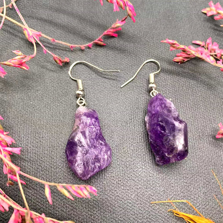Pendientes de amatista curativa natural irregular de Olivenorma