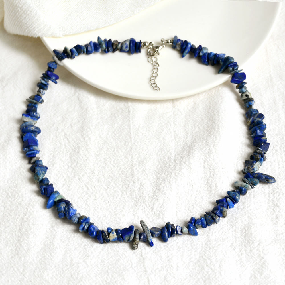 Collar de piedra de cristal pulida de forma irregular de Olivenorma