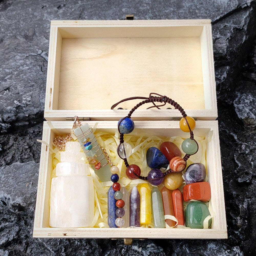 Juego de 17 piedras de cristal para los chakras de Olivenorma 