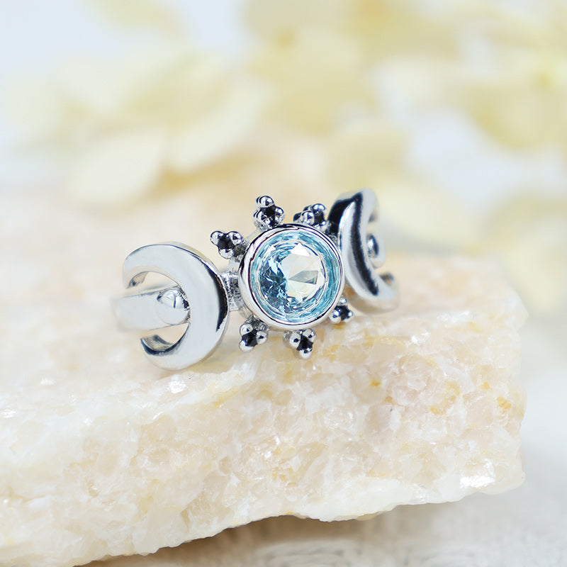 Anillo de la diosa de la luna mística de Olivenorma