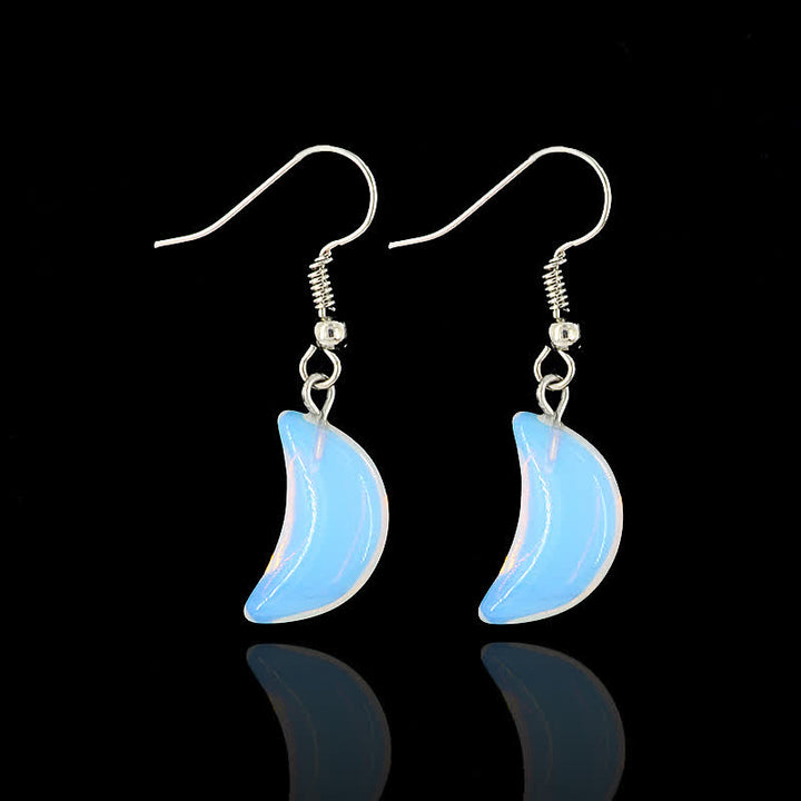 Pendientes de luna Reki de ópalo natural