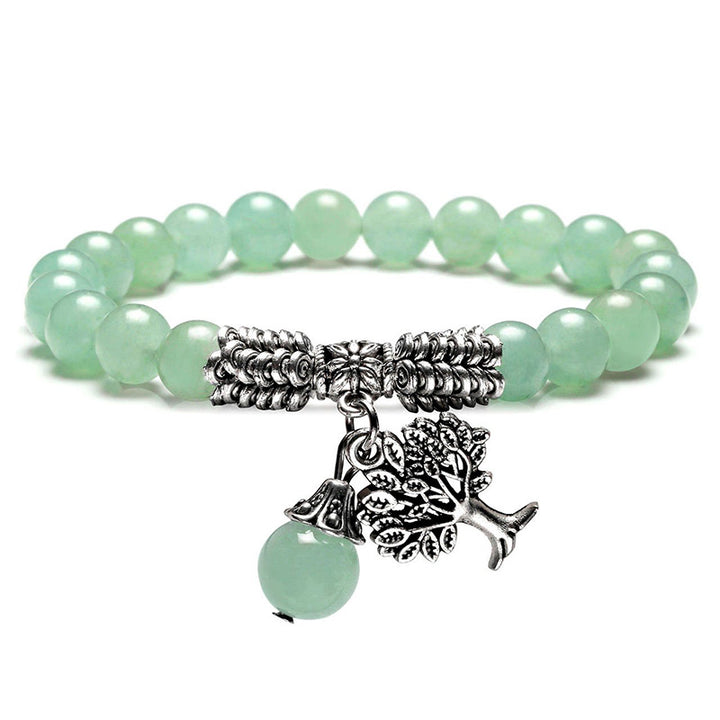 Pulsera de árbol de la vida de cristal natural