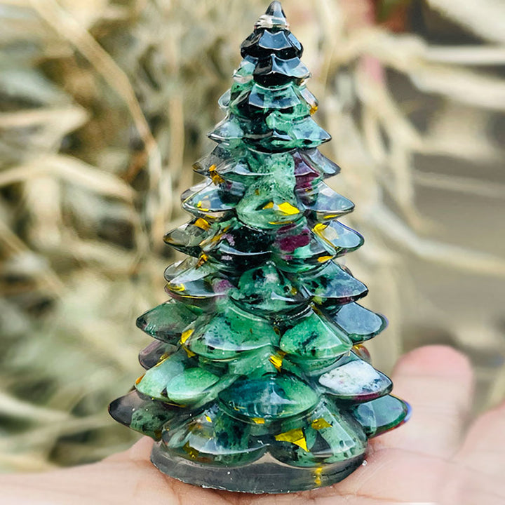 Árbol de Navidad de Olivenorma con decoración de piedra de cristal natural 